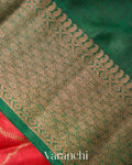 Crimson Red Jaal Pure Tussar Silk Saree