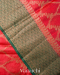 Crimson Red Jaal Pure Tussar Silk Saree