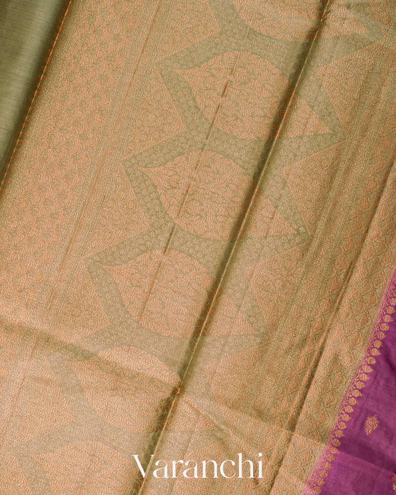 Magenta Borderless Pure Tussar Silk Saree