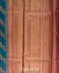 Peacock Teal Lehariya Pure Tussar Silk Saree