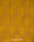 Mustard Yellow Floral Jaal Pure Tussar Silk Saree