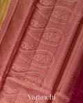 Mustard Yellow Floral Jaal Pure Tussar Silk Saree