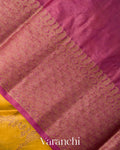 Mustard Yellow Floral Jaal Pure Tussar Silk Saree