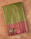 Mehendi Green Jaal Pure Tussar Silk Saree