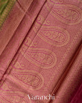 Mehendi Green Jaal Pure Tussar Silk Saree