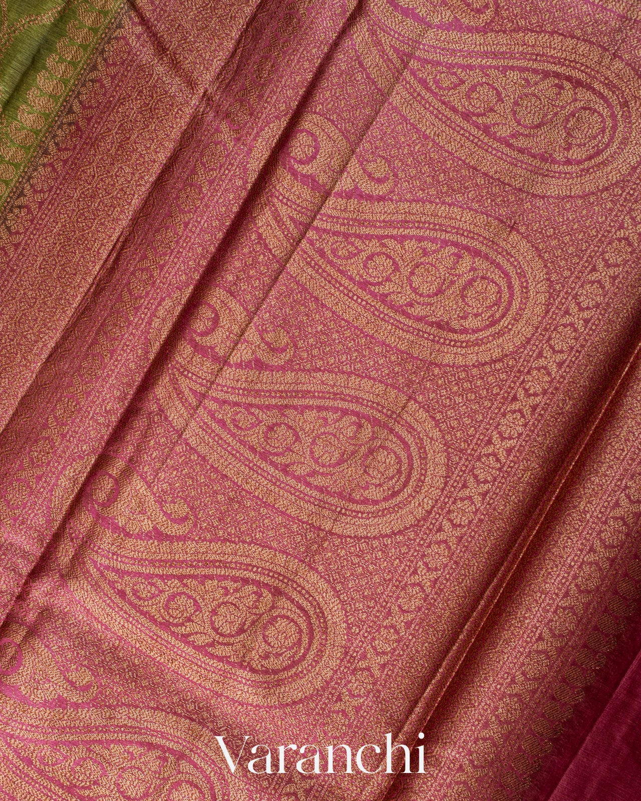 Mehendi Green Jaal Pure Tussar Silk Saree