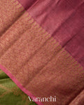 Mehendi Green Jaal Pure Tussar Silk Saree