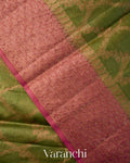 Mehendi Green Jaal Pure Tussar Silk Saree