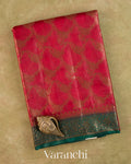 Crimson Red Jaal Pure Tussar Silk Saree