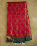 Crimson Red Jaal Pure Tussar Silk Saree