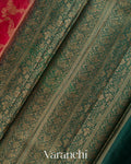 Crimson Red Jaal Pure Tussar Silk Saree