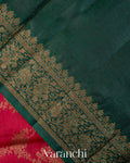Crimson Red Jaal Pure Tussar Silk Saree