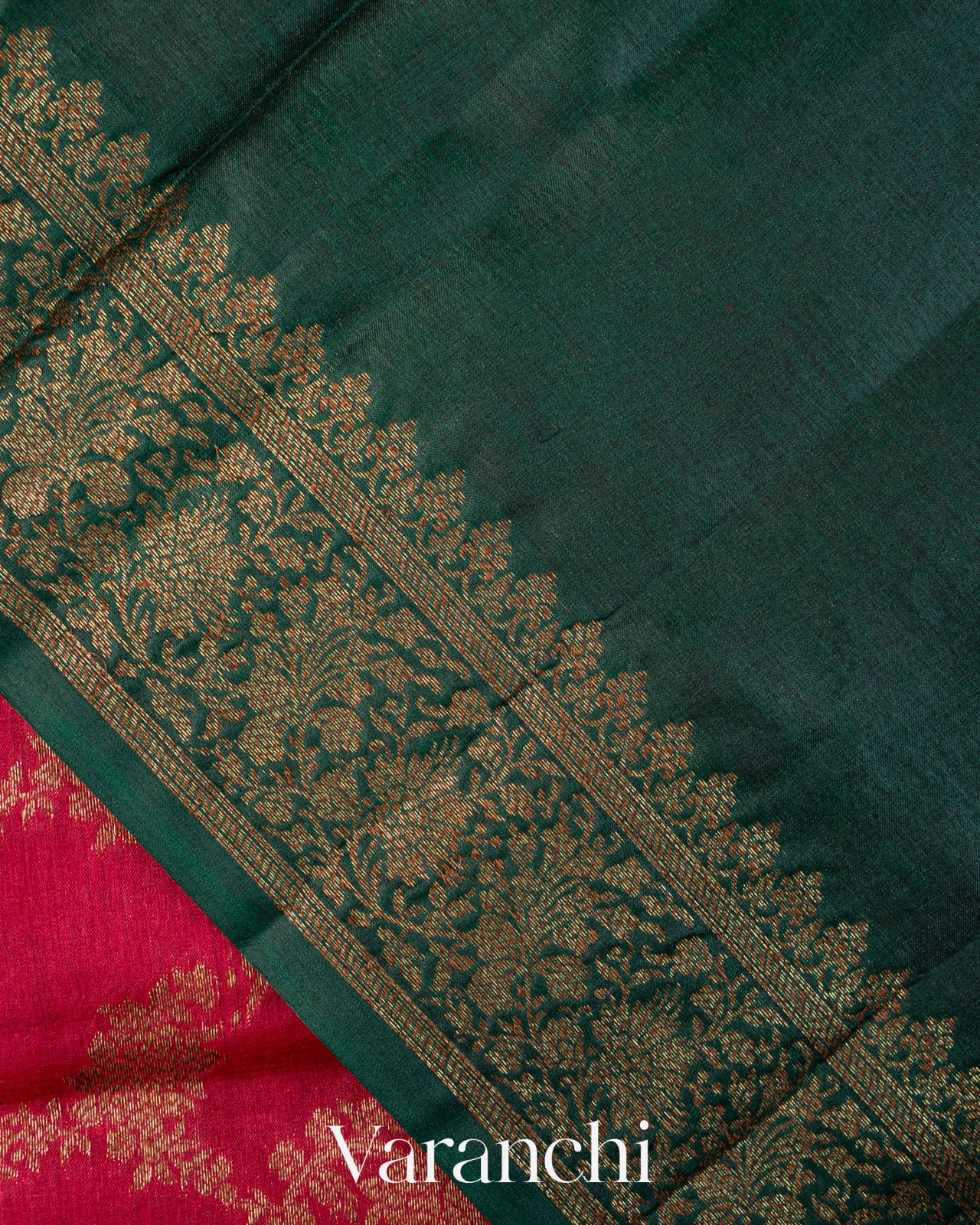 Crimson Red Jaal Pure Tussar Silk Saree