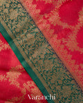 Crimson Red Jaal Pure Tussar Silk Saree