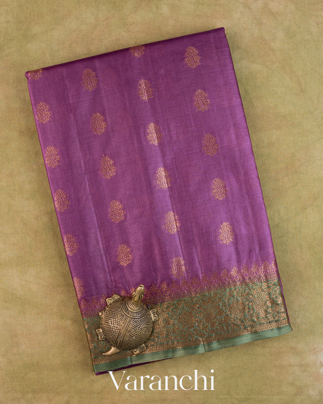 Purple Woven Pure Tussar Silk Saree