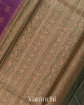 Purple Woven Pure Tussar Silk Saree