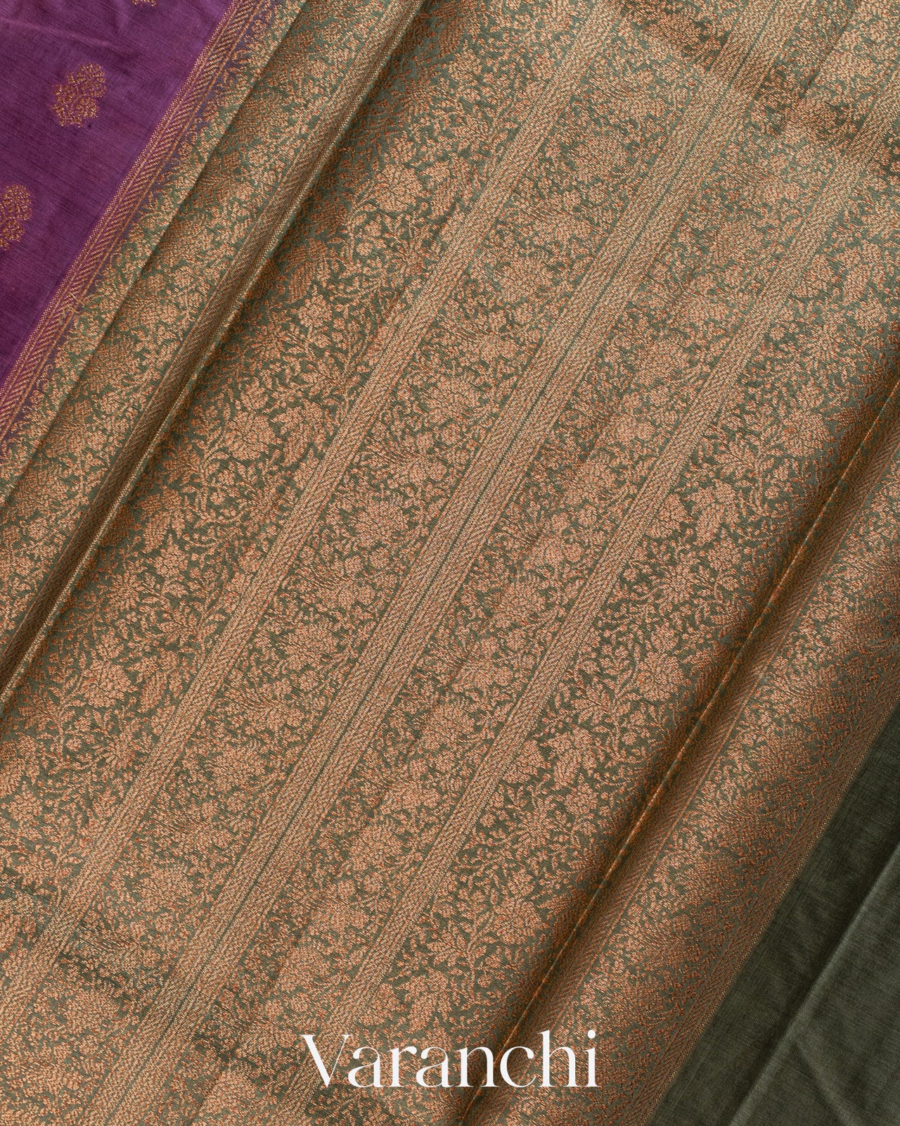 Purple Woven Pure Tussar Silk Saree