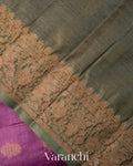 Purple Woven Pure Tussar Silk Saree