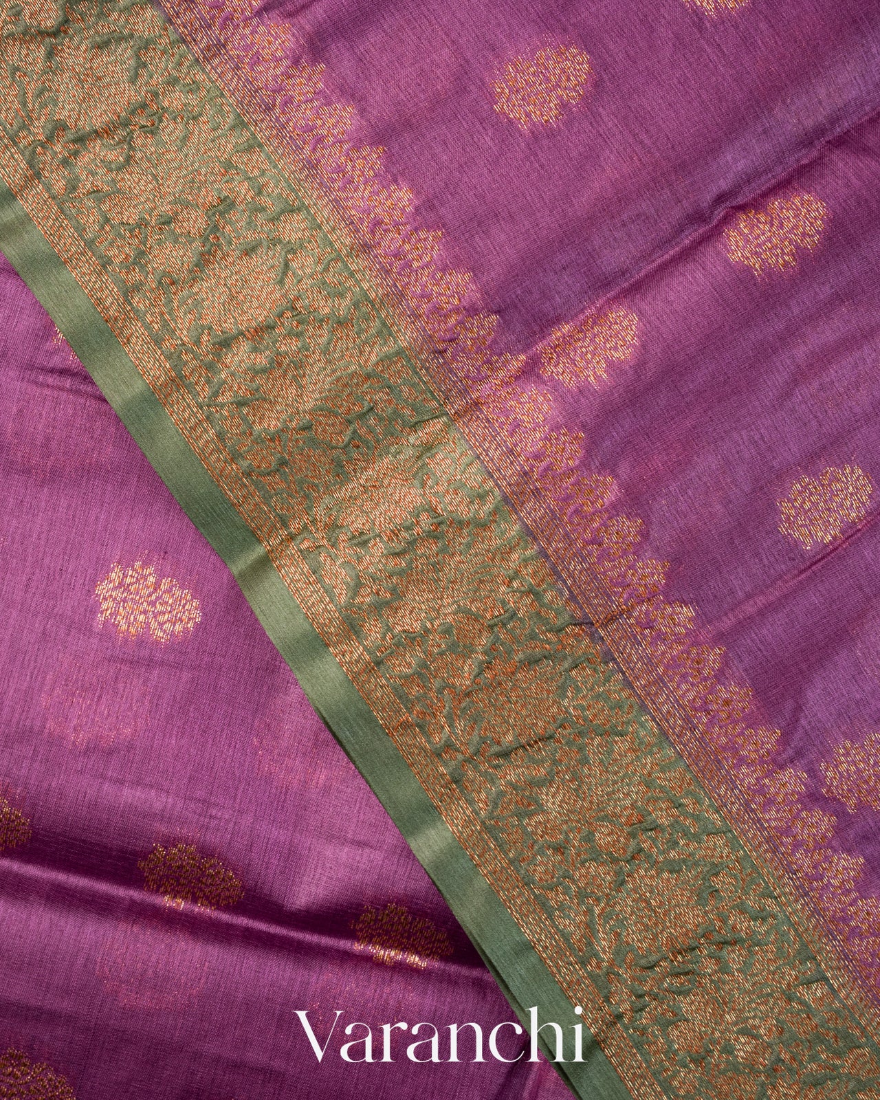 Purple Woven Pure Tussar Silk Saree