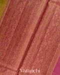 Olive Green Floral Jaal Pure Tussar Silk Saree