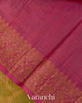 Olive Green Floral Jaal Pure Tussar Silk Saree