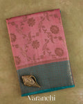 Onion Pink Floral Jaal Pure Tussar Silk Saree