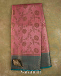 Onion Pink Floral Jaal Pure Tussar Silk Saree