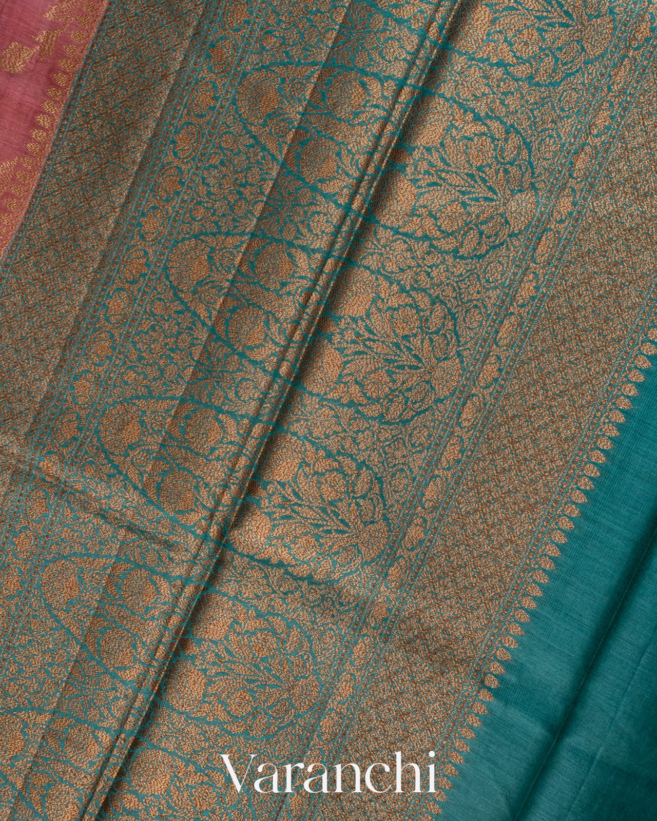 Onion Pink Floral Jaal Pure Tussar Silk Saree