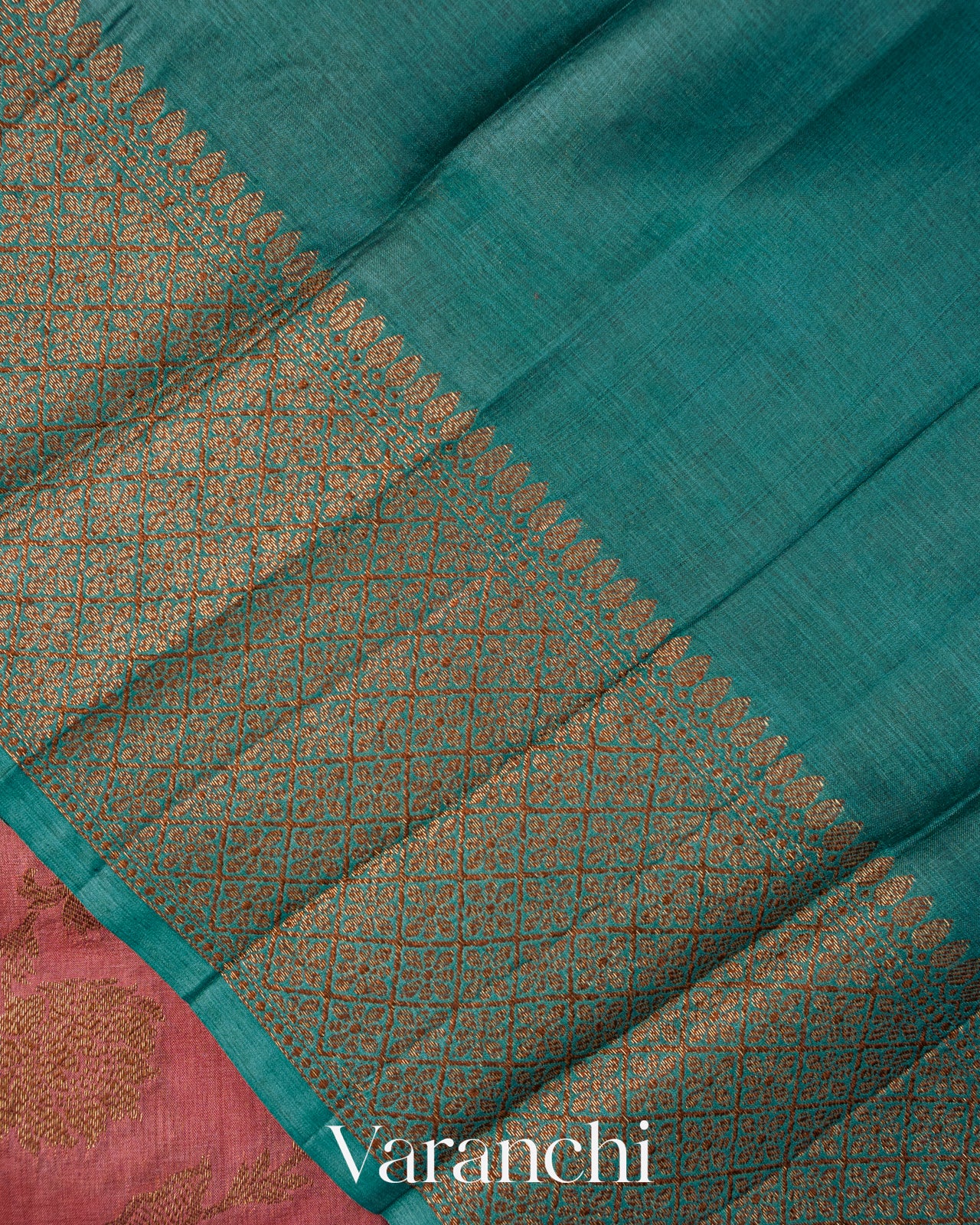 Onion Pink Floral Jaal Pure Tussar Silk Saree