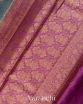 Slate Grey Pure Tussar Silk Saree