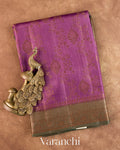 Purple Pure Tussar Silk Saree