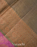 Purple Pure Tussar Silk Saree