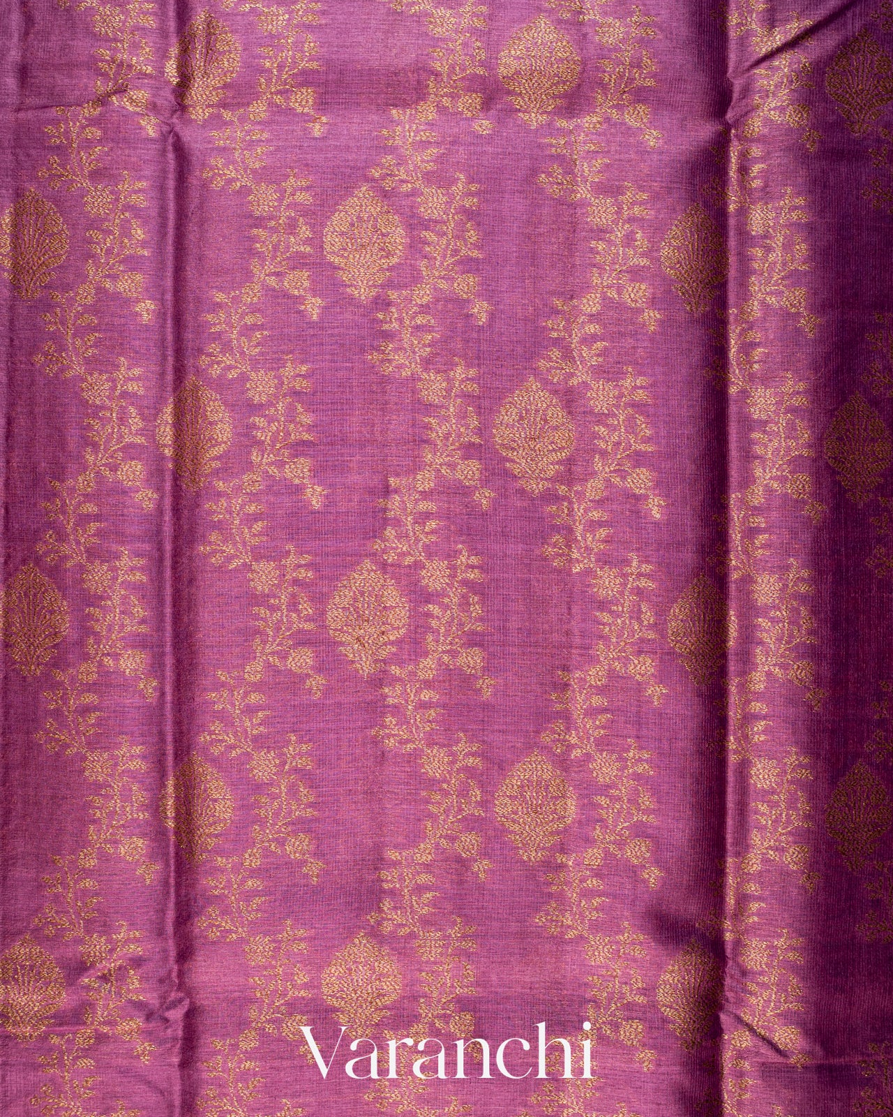 Purple Pure Tussar Silk Saree