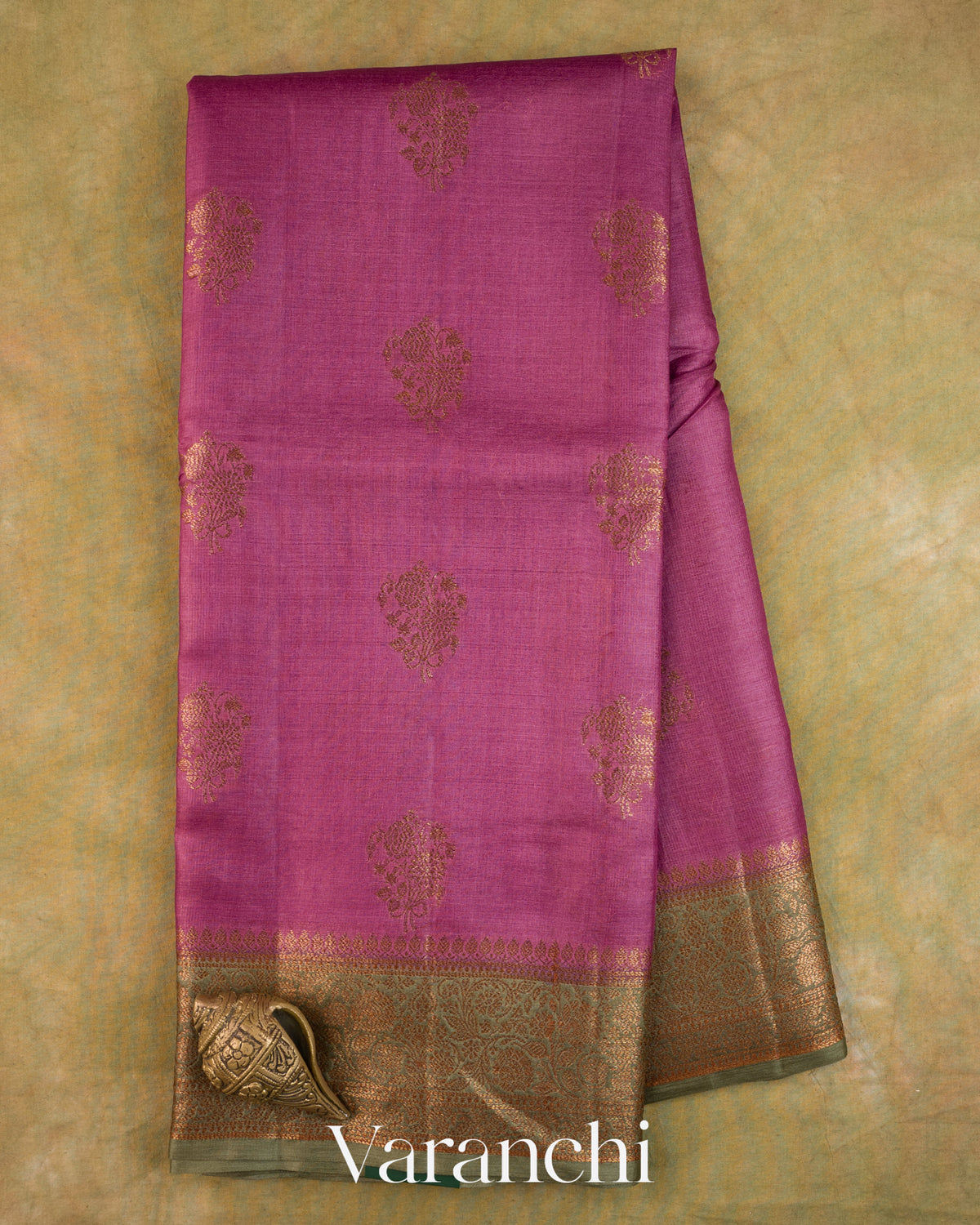 Magenta Pure Tussar Silk Saree