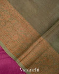 Magenta Pure Tussar Silk Saree