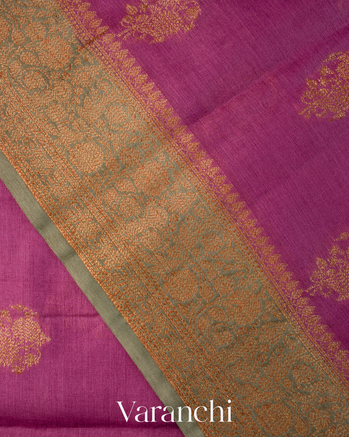Magenta Pure Tussar Silk Saree