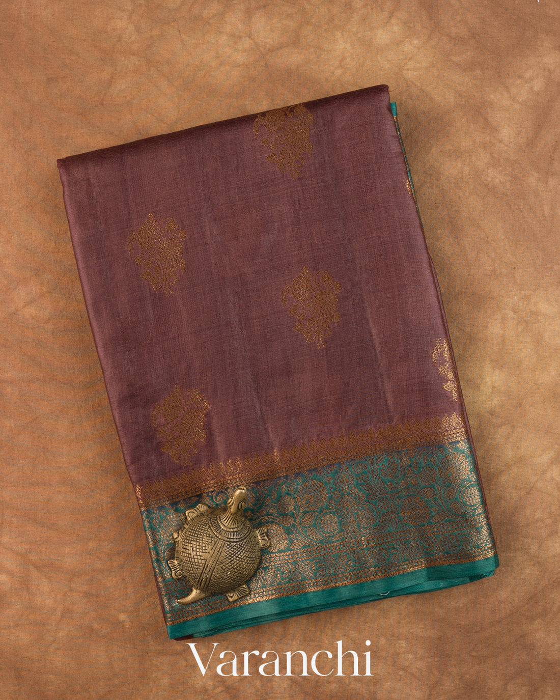 Mauve Pure Tussar Silk Saree