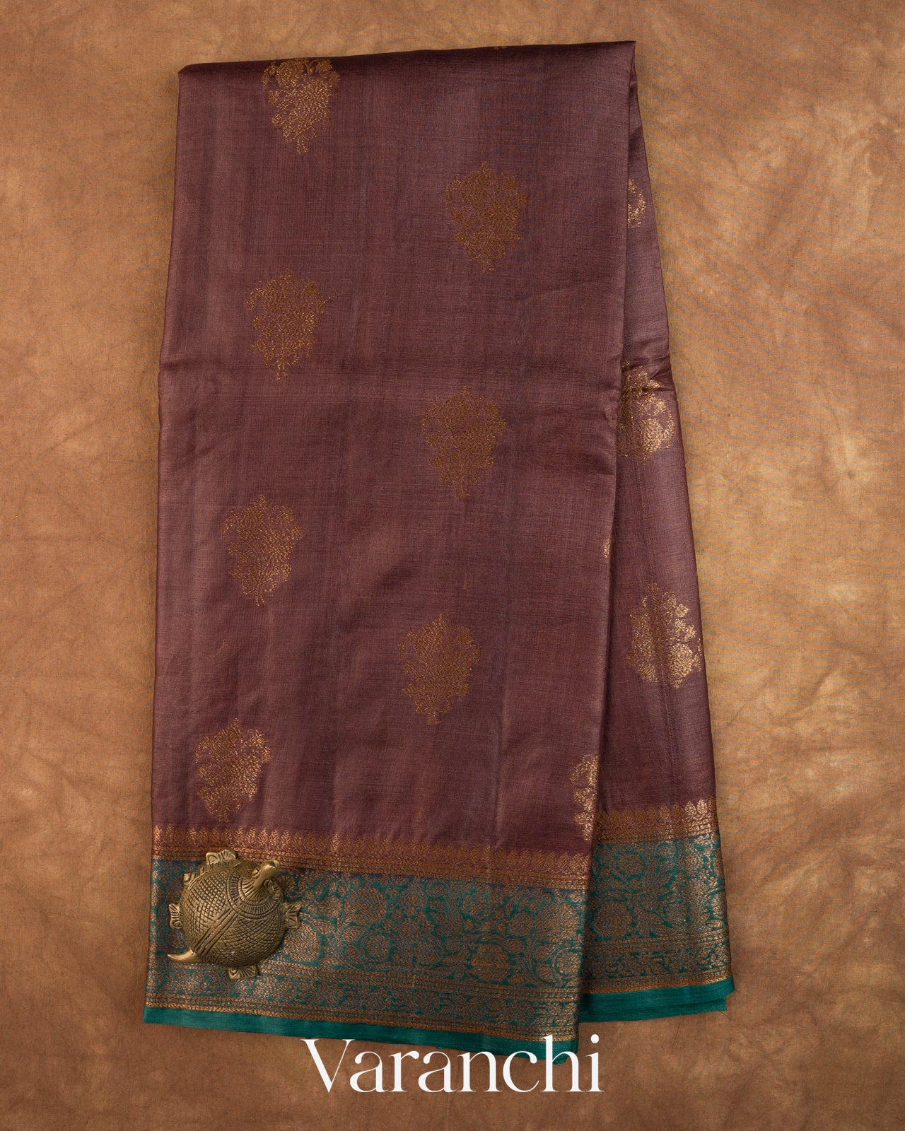 Mauve Pure Tussar Silk Saree