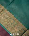 Mauve Pure Tussar Silk Saree