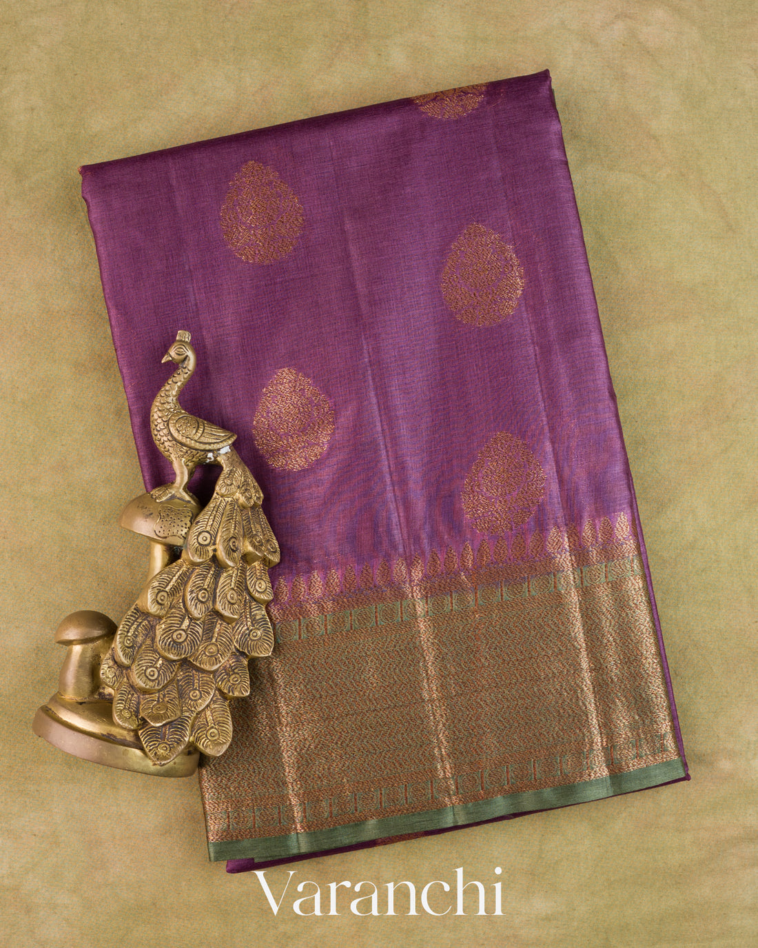 Deep Purple Pure Tussar Silk Saree
