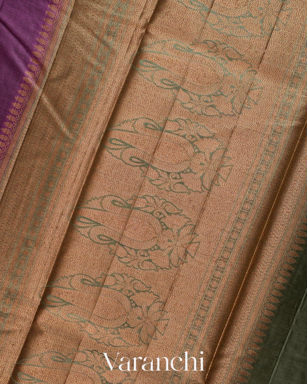Deep Purple Pure Tussar Silk Saree
