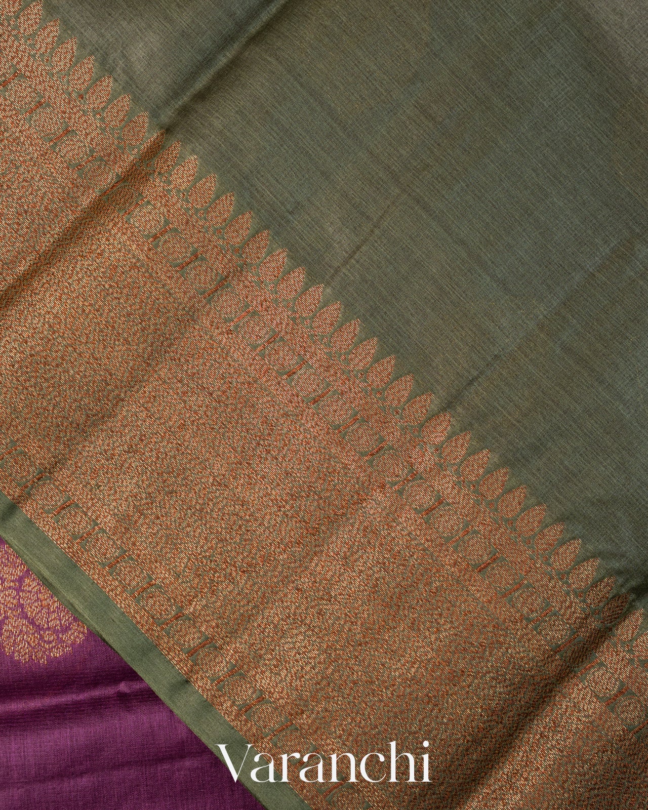 Deep Purple Pure Tussar Silk Saree