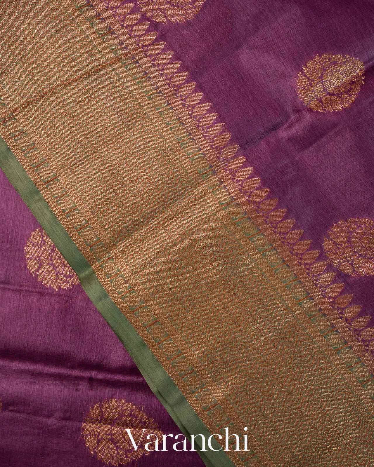 Deep Purple Pure Tussar Silk Saree