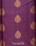 Deep Purple Pure Tussar Silk Saree