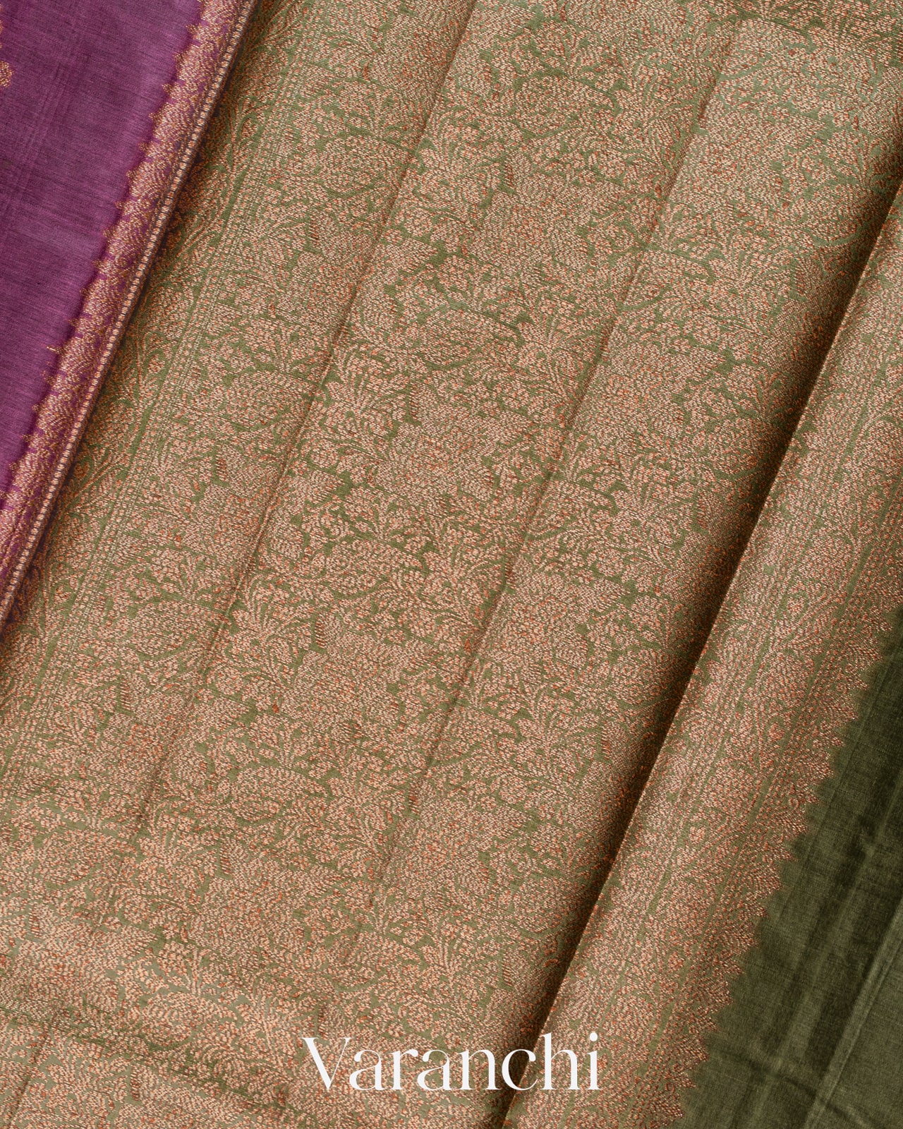 Purple Pure Tussar Silk Saree