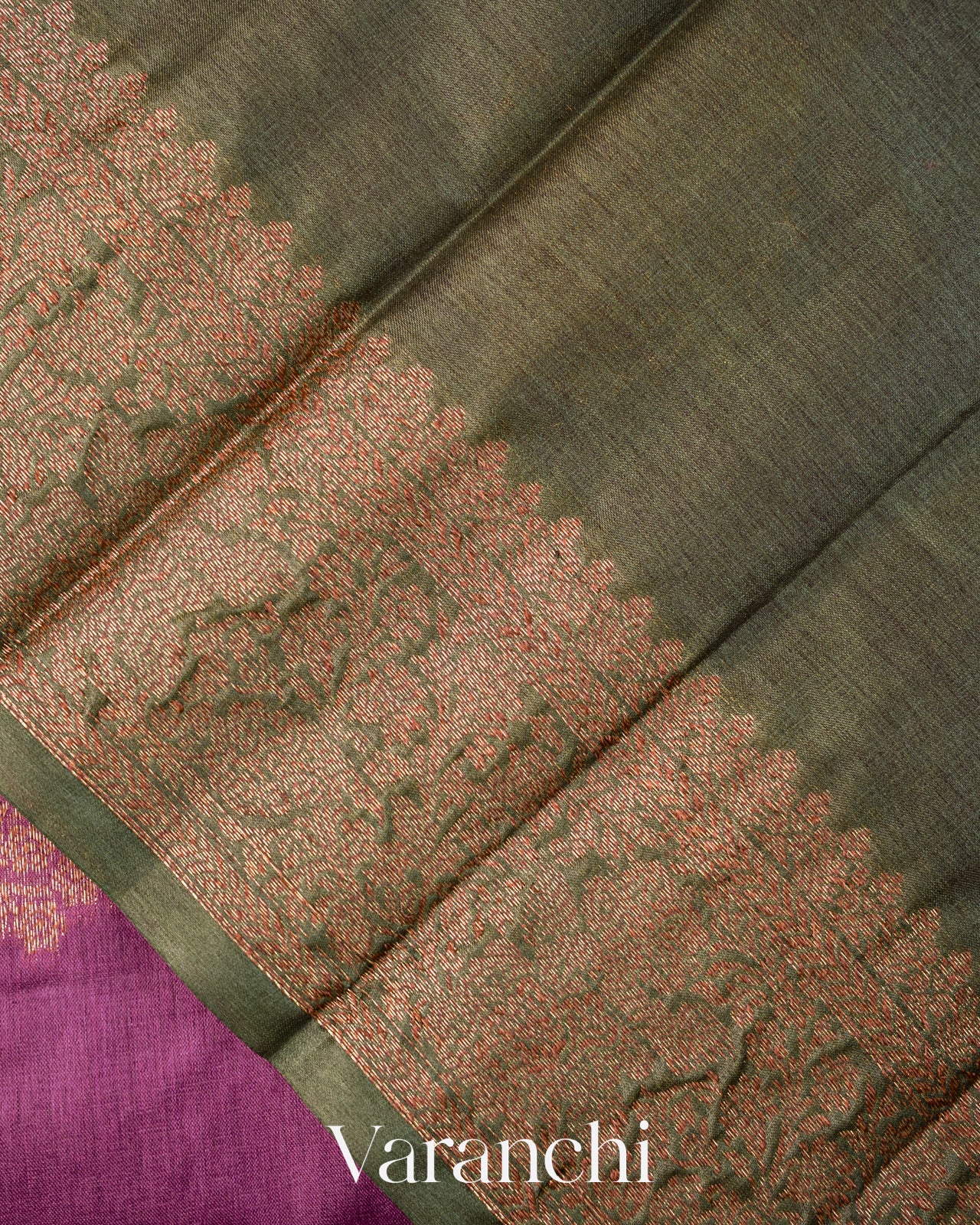 Purple Pure Tussar Silk Saree