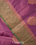 Purple Pure Tussar Silk Saree