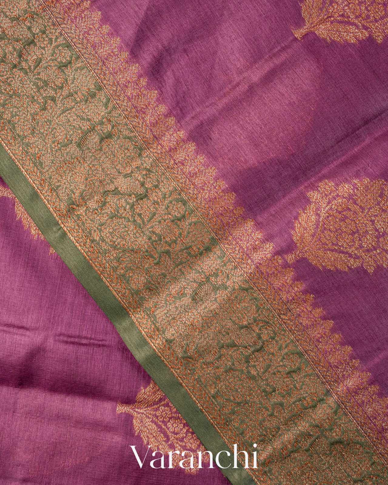 Purple Pure Tussar Silk Saree