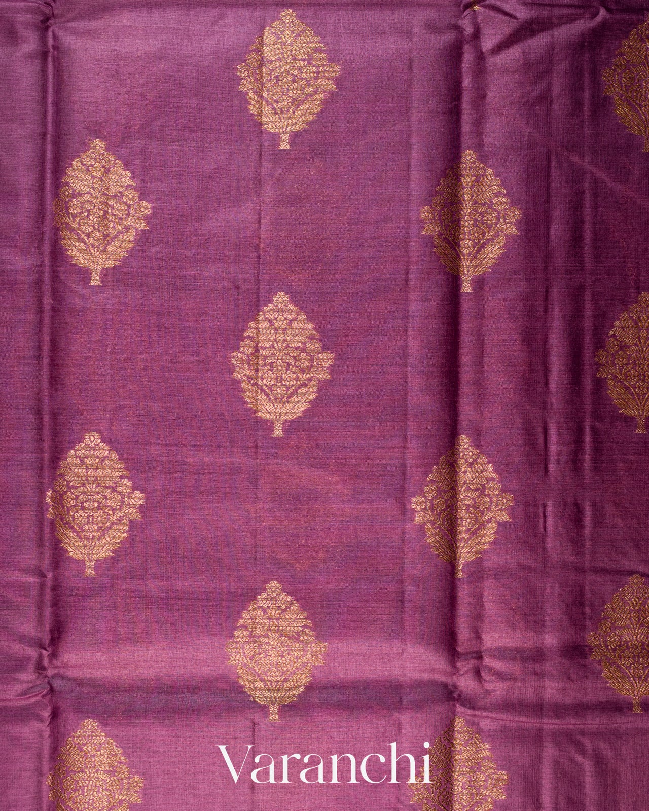 Purple Pure Tussar Silk Saree