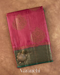 Onion Pink Pure Tussar Silk Handloom Saree